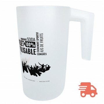 Carafe sans bec verseur 1,6L impression 1 couleur J+6 ouvrés