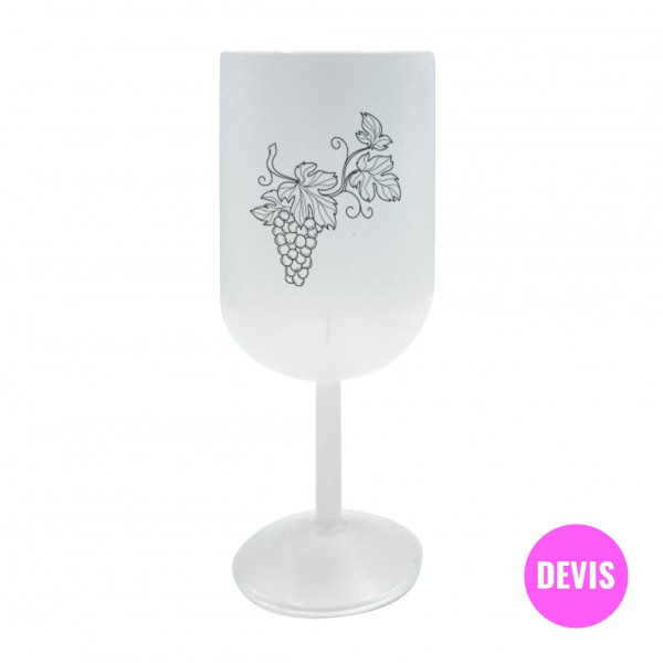Printed reusable wine glass (stackable) (on quotation)